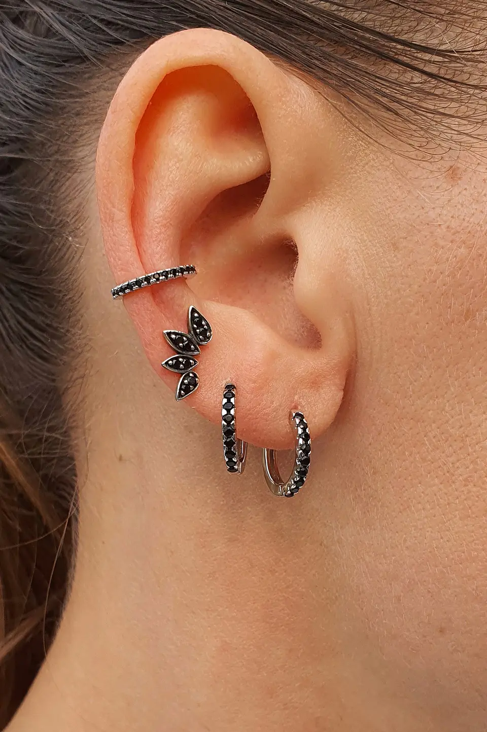 Argollas negras 13 mm 2