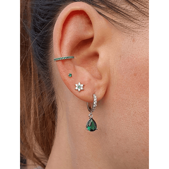 Flor circon esmeralda 5,5 mm 3