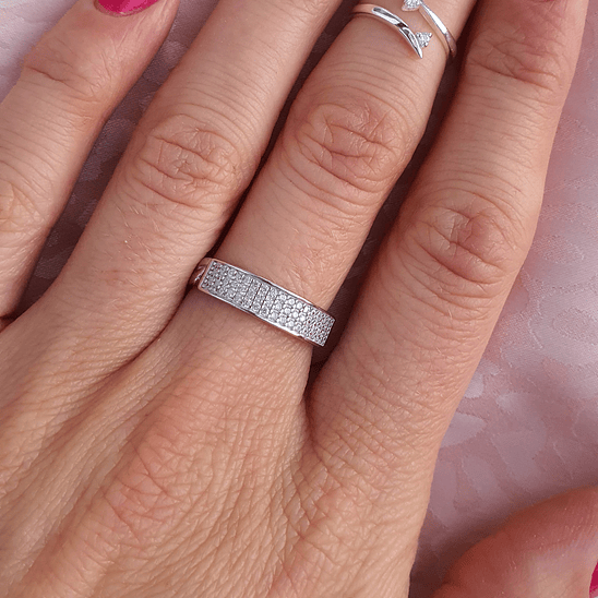 Anillo ajustable brillantes con eslabones 2