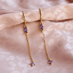 Argollas circones púrpura 