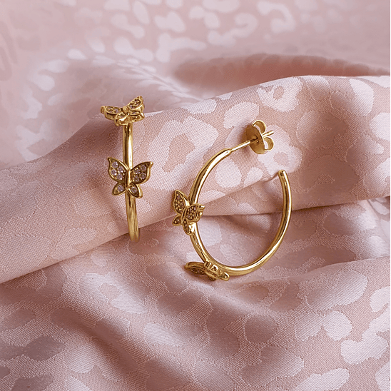 Semi argollas mariposas 4