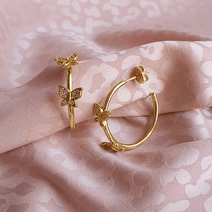 Semi argollas mariposas