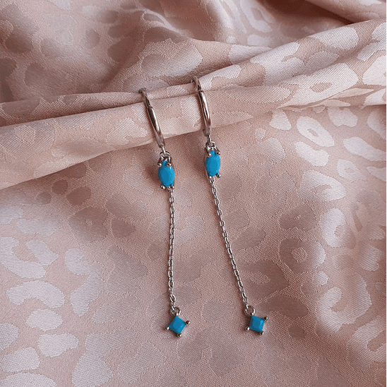 Argollas con circones celestes  1