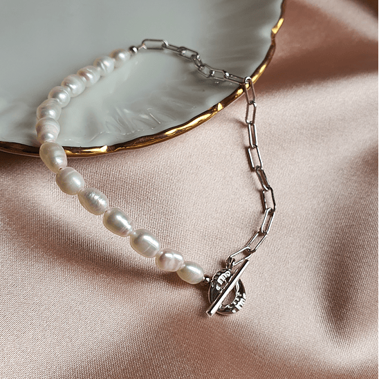 Pulsera perlas y eslabones 1