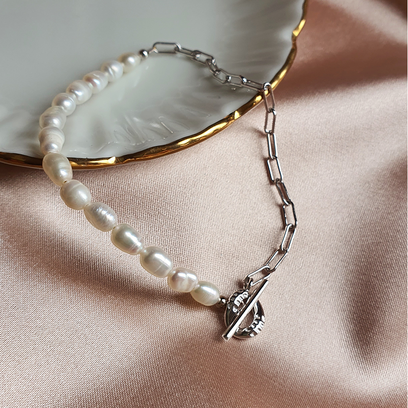 Pulsera perlas y eslabones 1