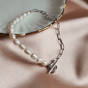 Pulsera perlas y eslabones