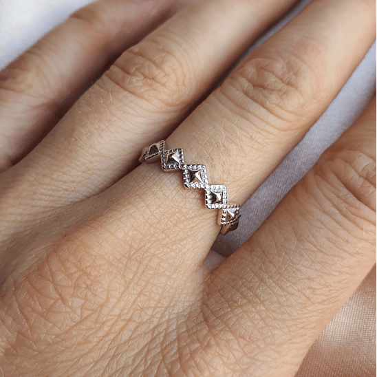 Anillo rombos ajustable 1