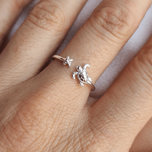 Anillo ajustable tortuga