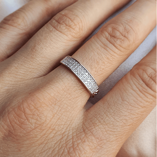 Anillo ajustable brillantes con eslabones 1