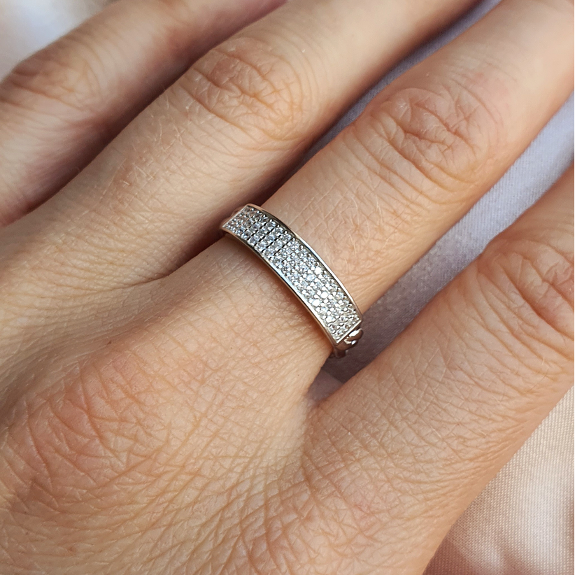 Anillo ajustable brillantes con eslabones 1