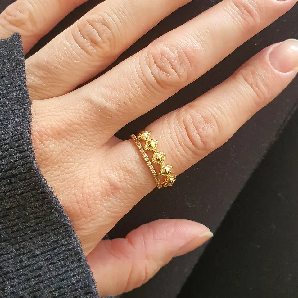 Anillo rombos ajustable 4