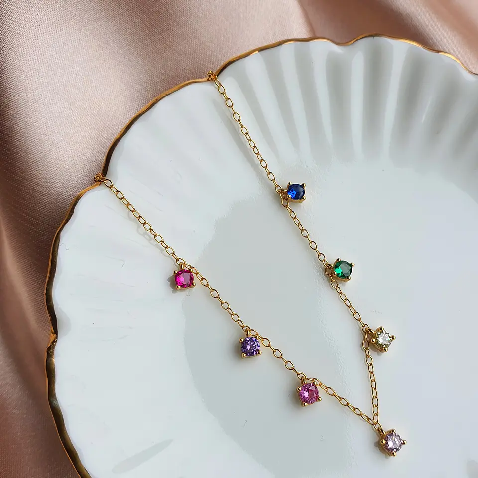 Pulsera dorada multicolor  1