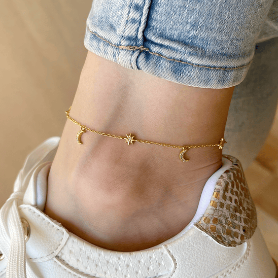 Tobillera lunas y estrellas 2