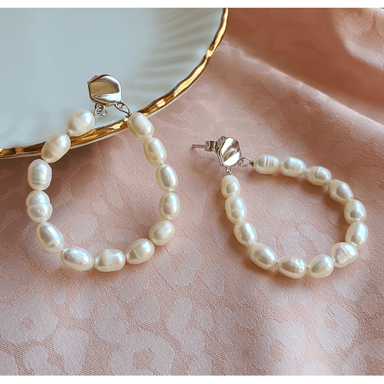 Aros de perlas de agua dulce 1