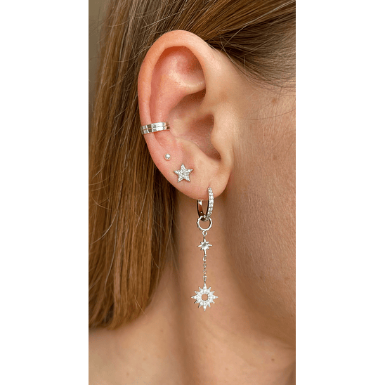 Argollas con estrellas colgantes 2
