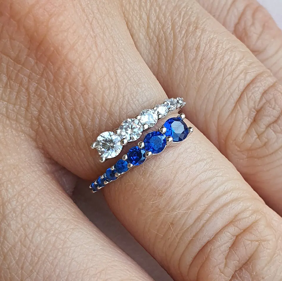 Anillo azul cristalino ajustable 1