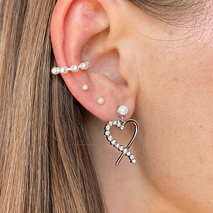 Conjunto de corazón y perlas