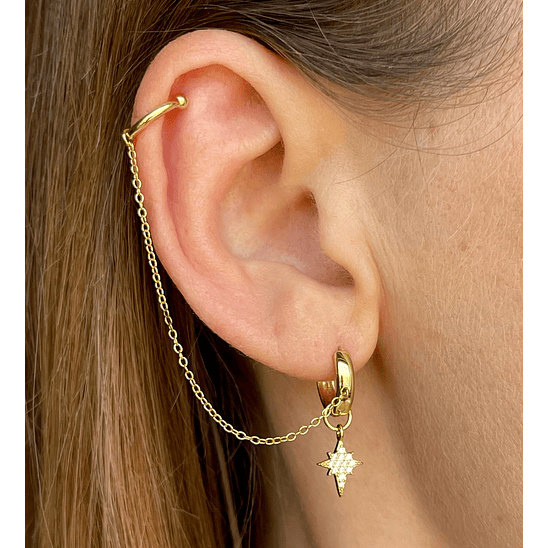 Argolla estrella con cuff 1
