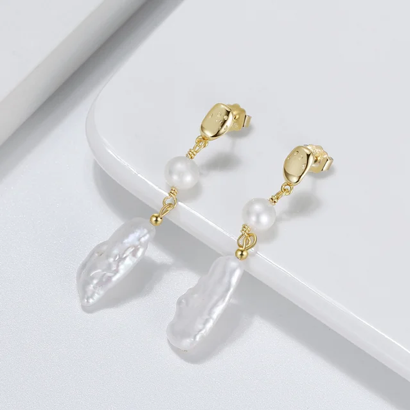 Aros de perlas naturales 3