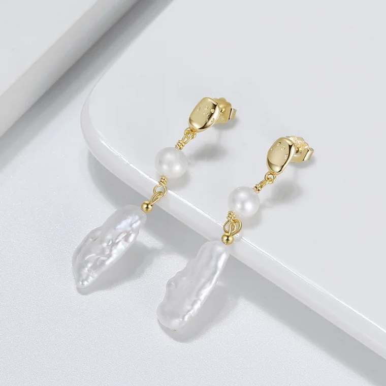 Aros de perlas naturales 3