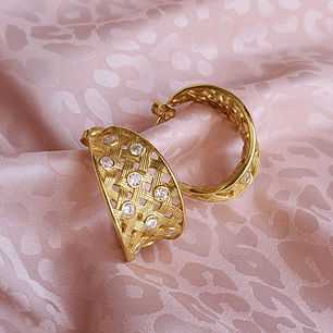 Semi argolla grandes con brillantes 