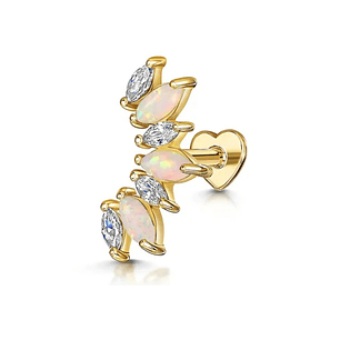 Piercing ópalo y circones