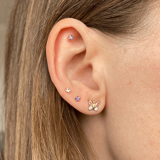 Mariposa rosada y violeta 7 mm 3