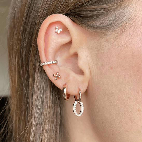 Argollas oro rosado 11 mm 3