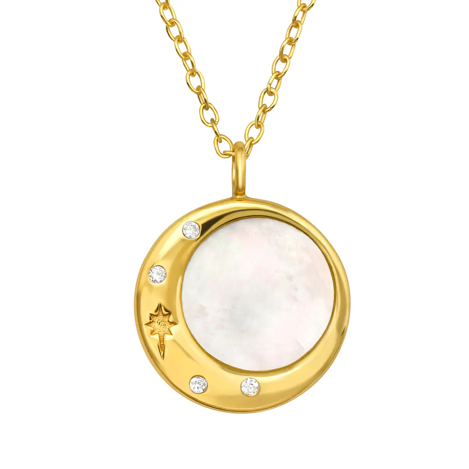 Collar luna creciente con nácar 3