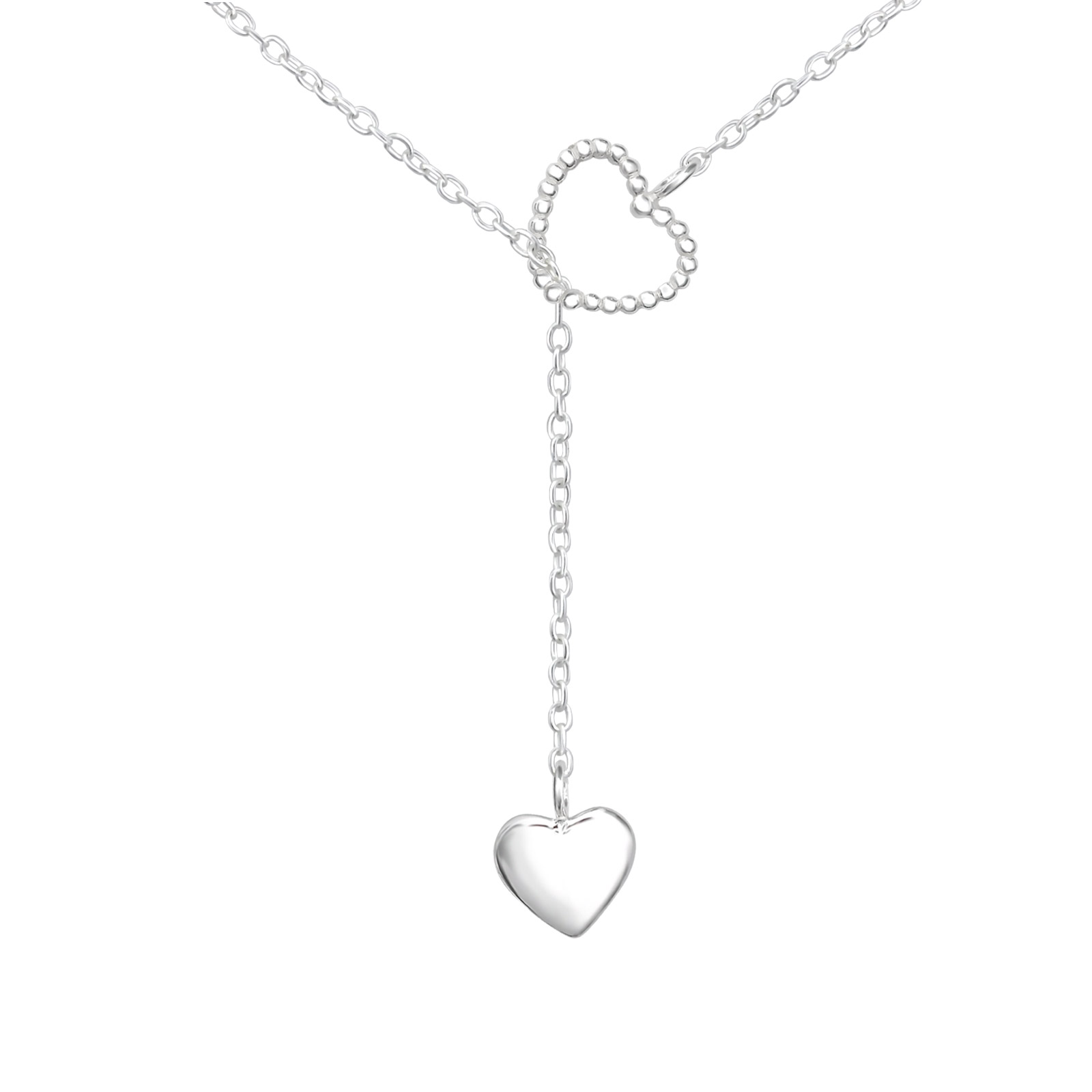 Collar largo ajustable 2 corazones