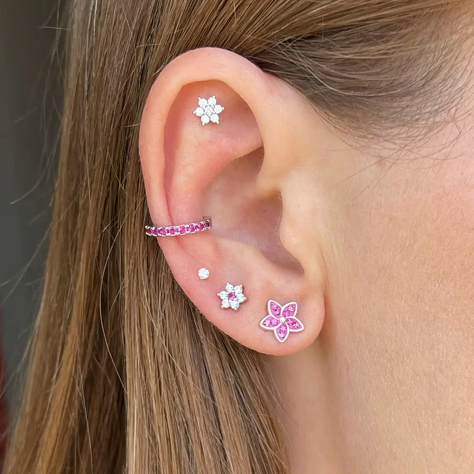 Flores fucsia  9 mm 3