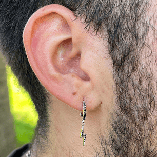 Argollas huggie rayos negros