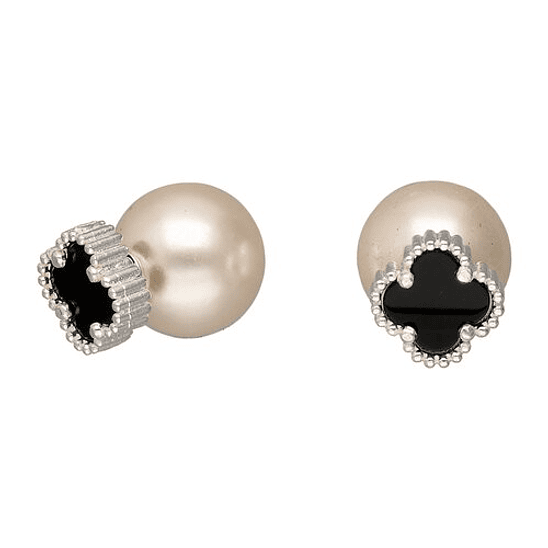 Aros de trébol con perla 3