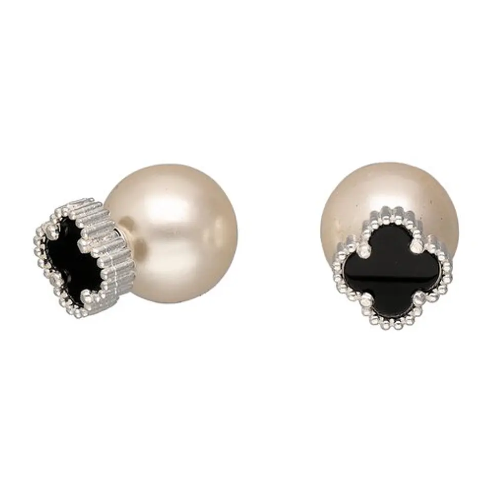 Aros de trébol con perla 3