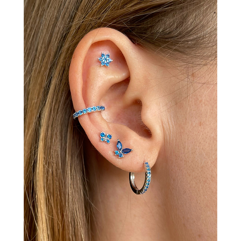 Piercing flor azul 2