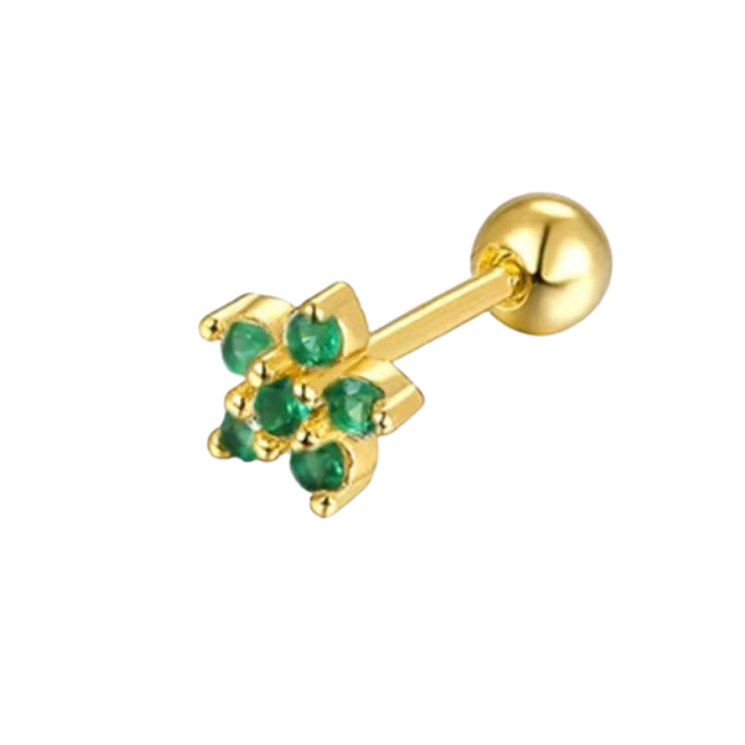 Piercing flor verde