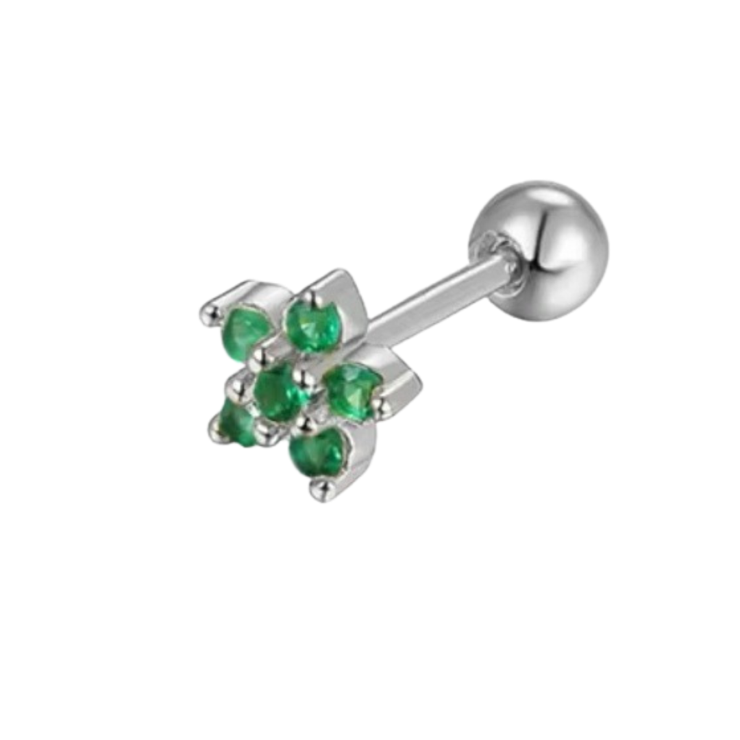 Piercing flor verde