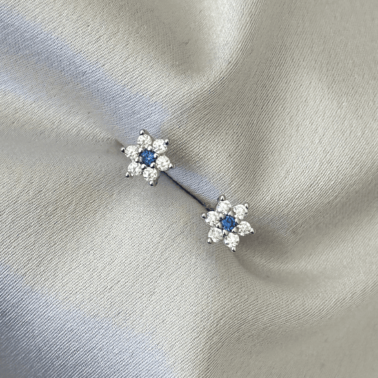 Flor circon azul  5,5 mm  1