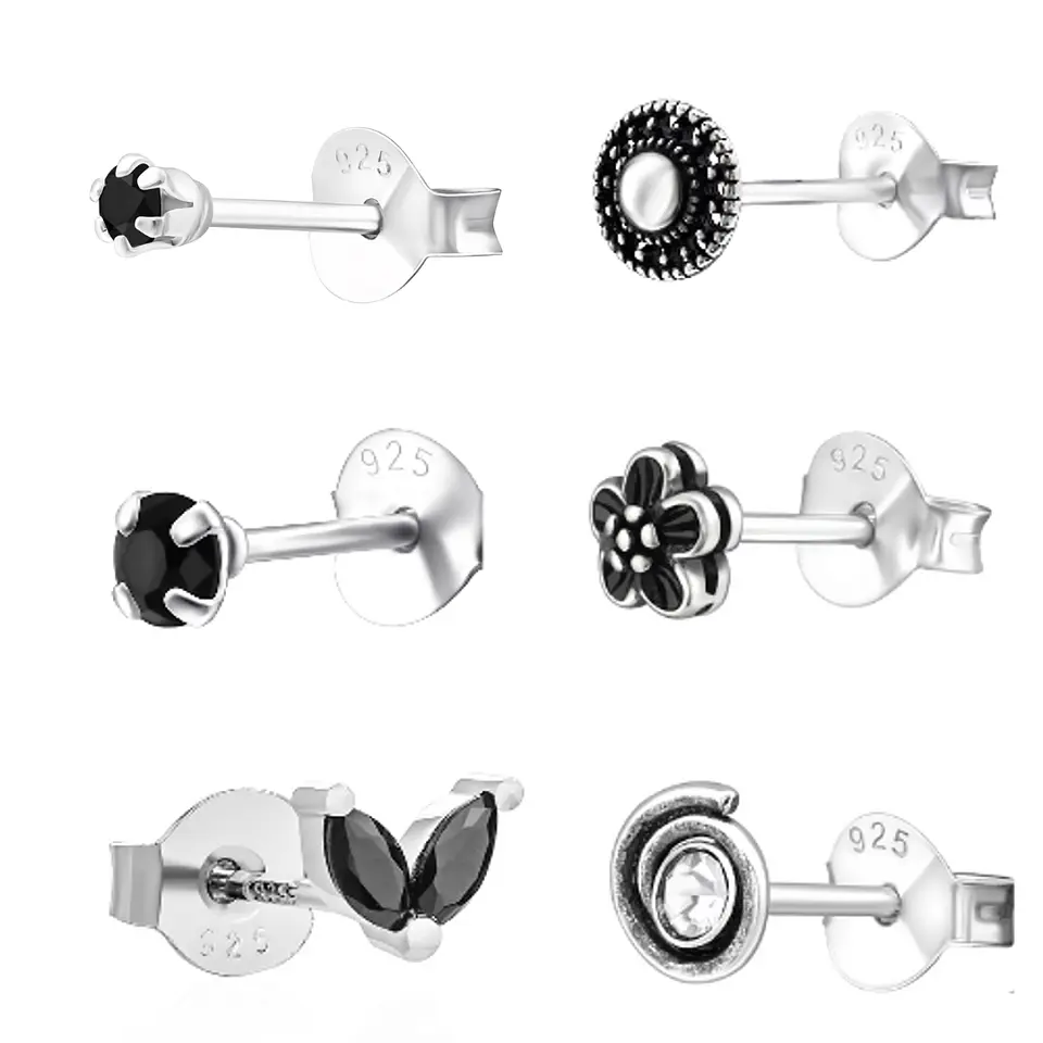 Conjunto 6 mini aros negros 2