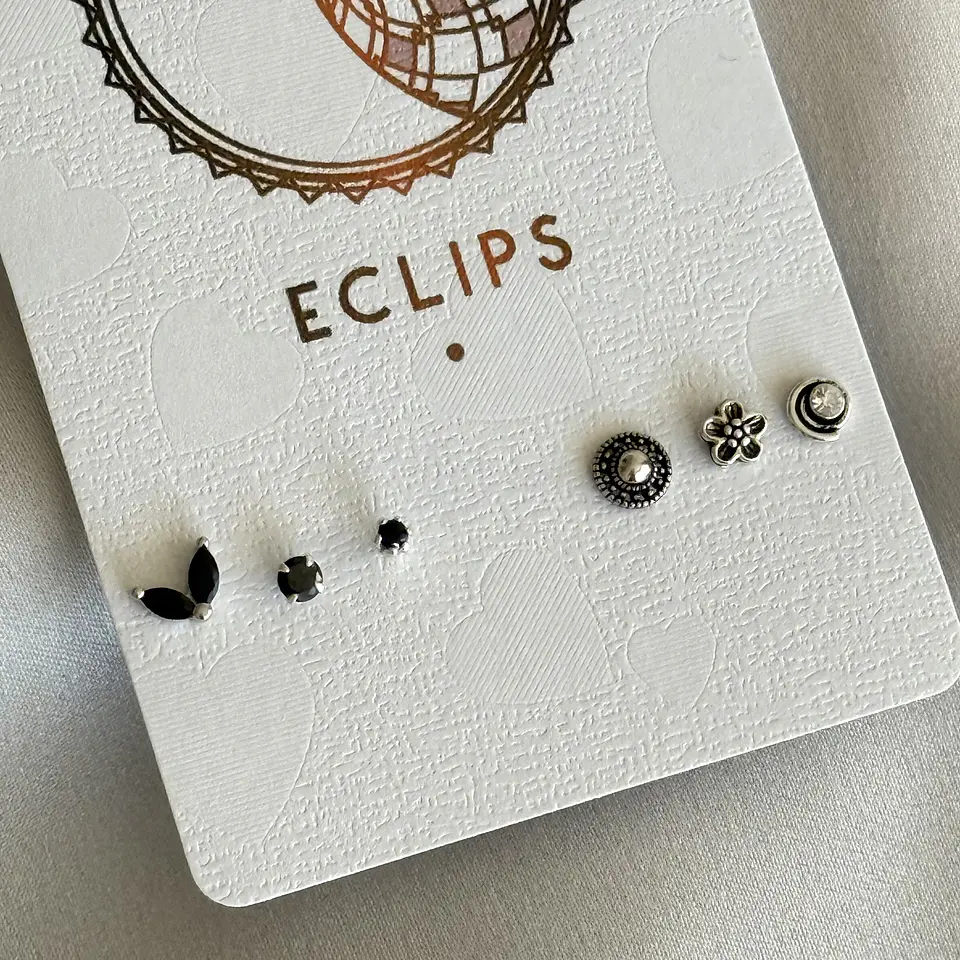 Conjunto 6 mini aros negros 1