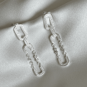 Aros eslabones brillantes 