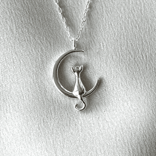 Collar gato en la luna