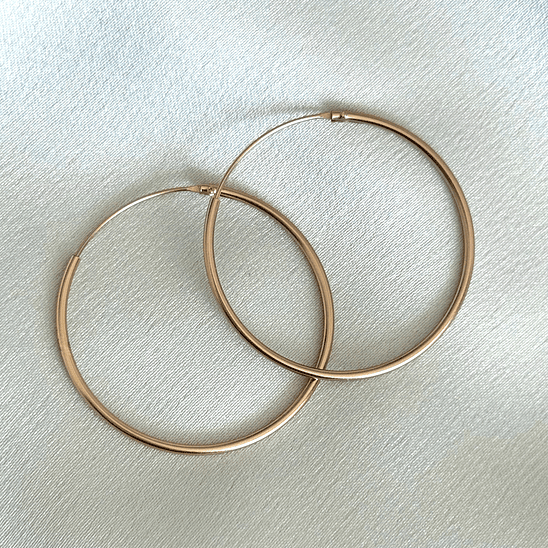 Argollas Lisas oro rosado 30 mm 1
