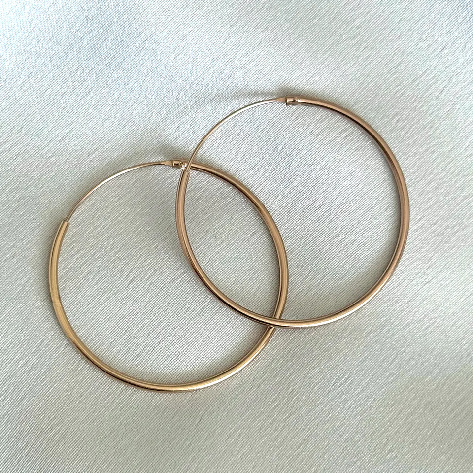 Argollas Lisas oro rosado 30 mm 1