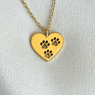 Collar corazón pata de perro