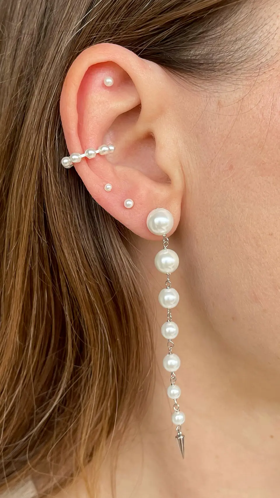 Aros largos de perlas 2