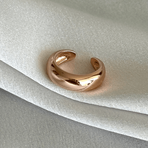 Cuff liso grueso oro rosado