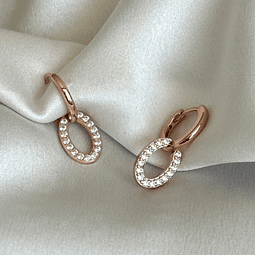 Argollas rosadas con colgante