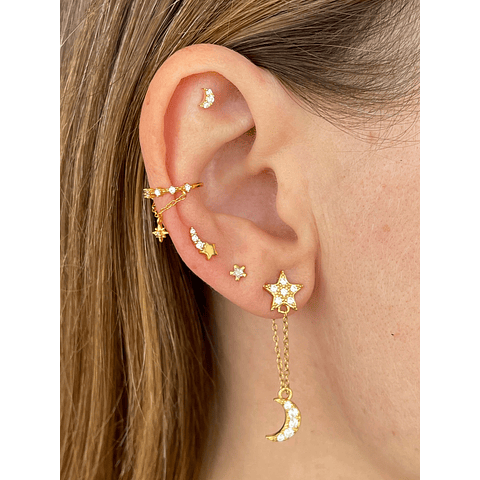 Cuff estrella colgante