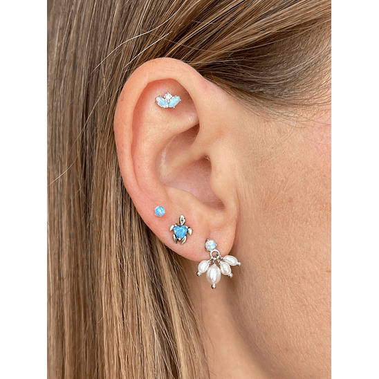 Piercing corona ópalo azul 3